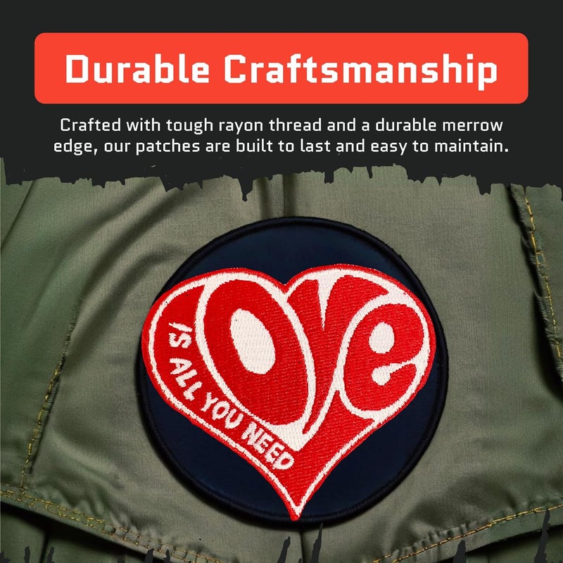 Jestik Love is All You Need - Funny Meme Embroidered Patches, Military Tactical Morale Patch with Hook and Loop Fastener, Cute Patches for Backpacks, Jeans, Jackets, Vests, Hats & More - Image 4